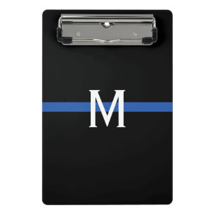 Mini Porte-bloc La police amincit le monogramme de Blue Line