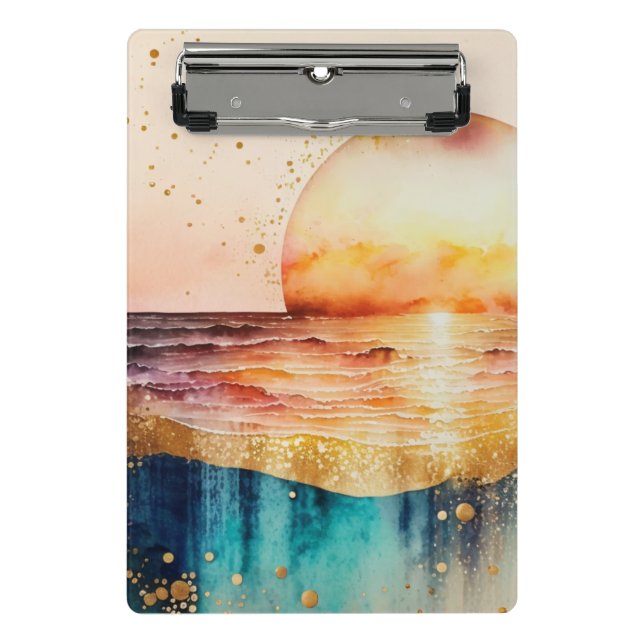 Mini Porte-bloc La série de plage à l'aquarelle Design 3 (Devant)