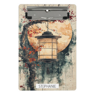 Mini Porte-bloc Lanterne éclairée par la lune Sumi-E Aquarelle (2)