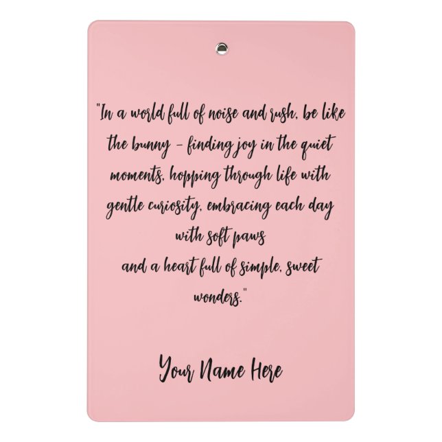 Mini Porte-bloc Lapin personnalisé (Dos)