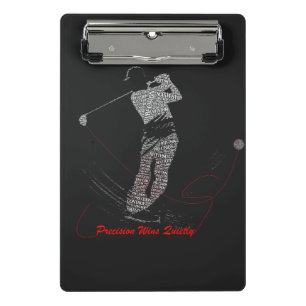 Mini Porte-bloc L'art des mots du golf Precision Wins Quietly