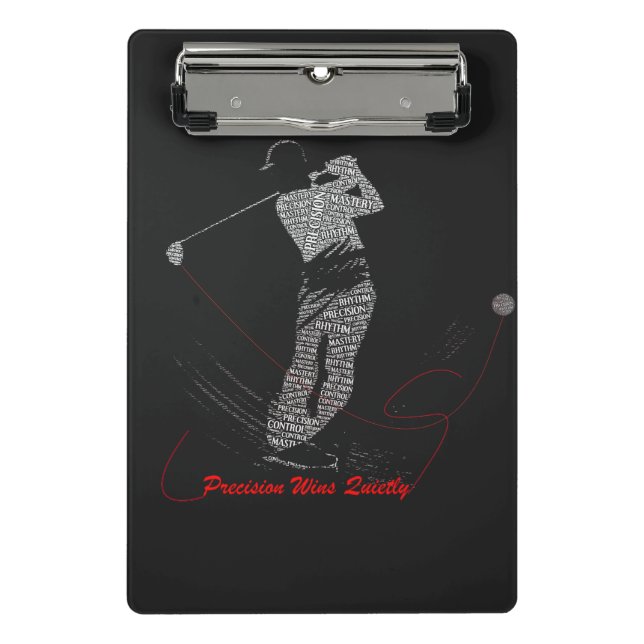 Mini Porte-bloc L'art des mots du golf Precision Wins Quietly (Devant)