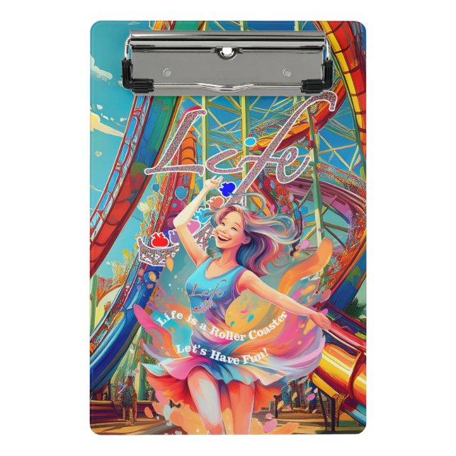 Mini Porte-bloc Let's Have Fun,Life a Roller Coaster (Devant)