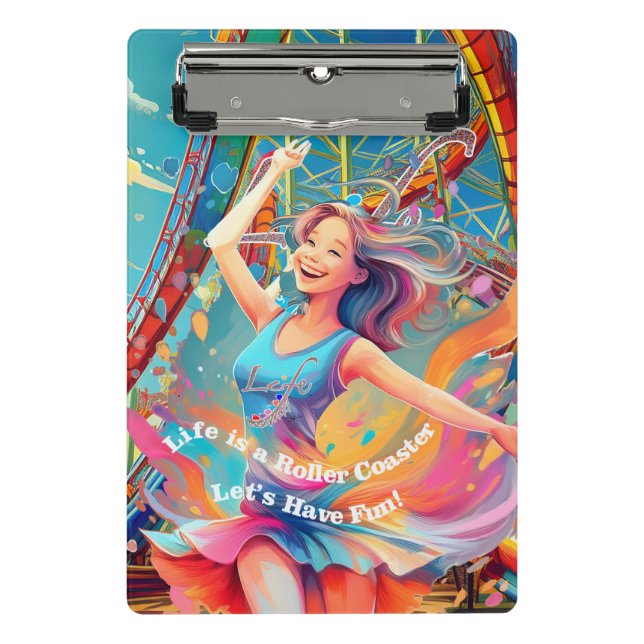 Mini Porte-bloc Let's Have Fun,Life a Roller Coaster (Devant)