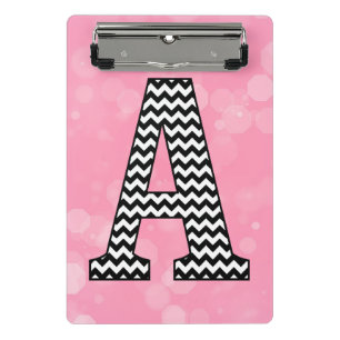 Mini Porte-bloc Lettre Chevron A sur Bubblegum rose