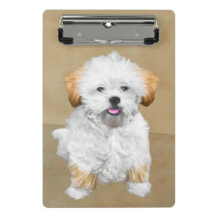 Mini Porte-bloc Lhasa Apso Puppy Peinture - Cute Original Chien Ar