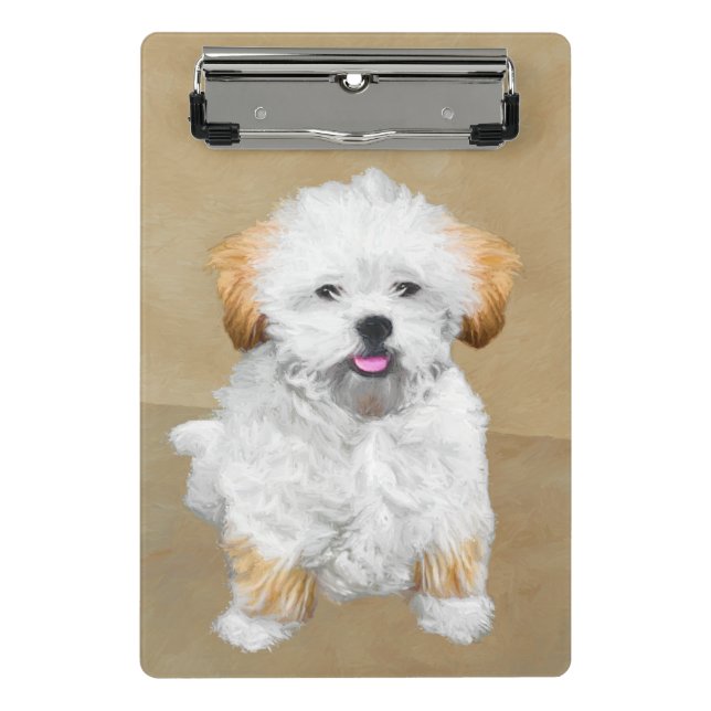 Mini Porte-bloc Lhasa Apso Puppy Peinture - Cute Original Chien Ar (Devant)