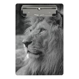 Mini Porte-bloc Lion noir et blanc - Animal sauvage