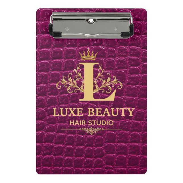 Mini Porte-bloc Luxury Crocodile Leather Monogram Gold Initial  (Devant)