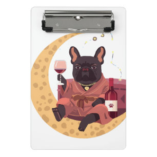 Mini Porte-bloc Maman Bouledogue Français Soirée Vin