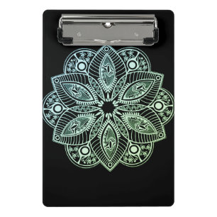 Mini Porte-bloc Mandala Exotic Tribal Green Gradient