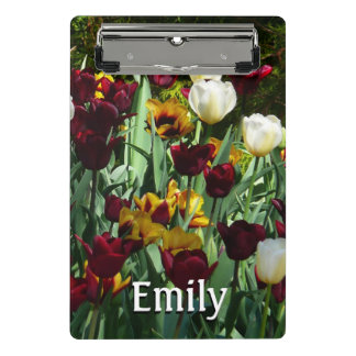 Mini Porte-bloc Maroon et Tulipes Jaunes Florales colorées