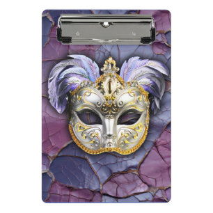 Mini Porte-bloc Masque vénitien avec plumes de lavande