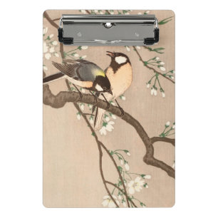 Mini Porte-bloc Mésange japonaise asiatique Ohara Koson Oiseau Cha