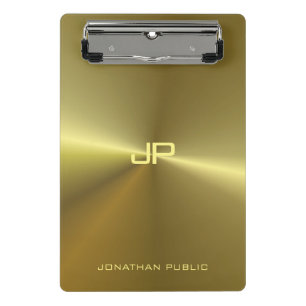 Mini Porte-bloc Métallurgie Or Moderne Élégant Monogramme