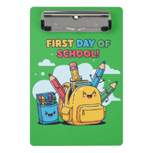 Mini Porte-bloc Mignon Kawaii Premier Jour d'École ! Cartable de D