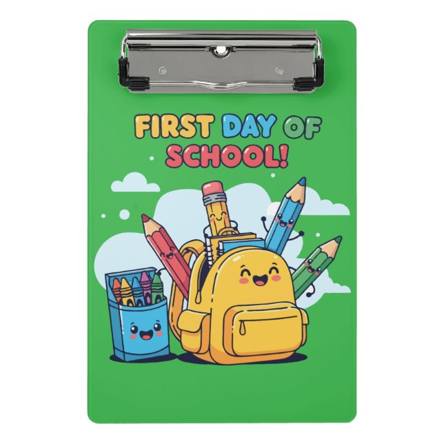 Mini Porte-bloc Mignon Kawaii Premier Jour d'École ! Cartable de D (Devant)