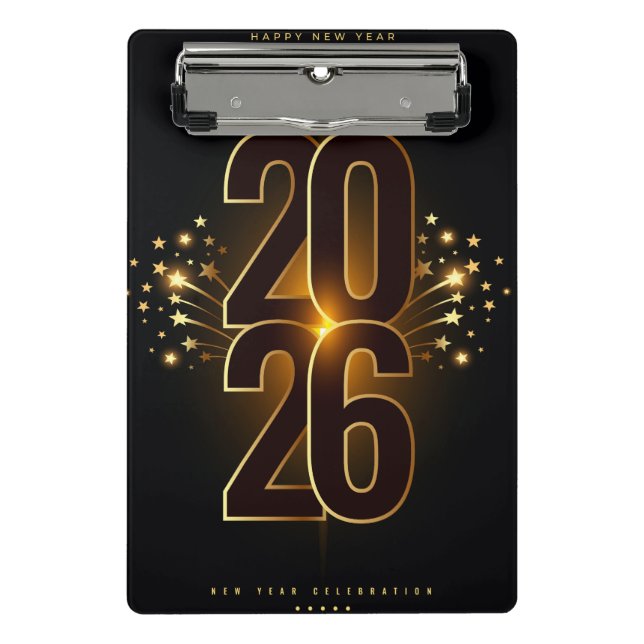 Mini Porte-bloc Mini Clipboard-Happy New Year 2026  (Devant)