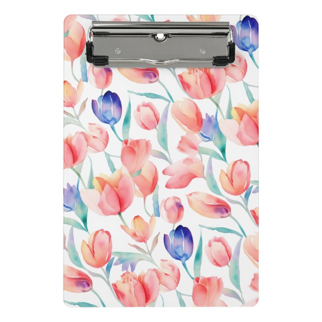 Mini Porte-bloc Mini Porte - bloc Motif pour tulipes d'aquarelles (Devant)