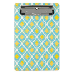 Mini Porte-bloc Mode jaune bleue d'ikat tribal moderne