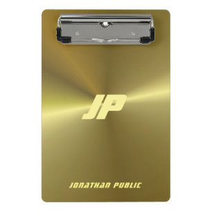 Mini Porte-bloc Modèle de monogramme d'or métallurgique moderne