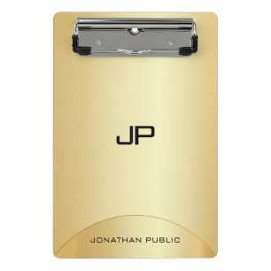 Mini Porte-bloc Modèle de monogramme Elégant en or Faux personnali