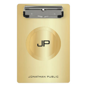 Mini Porte-bloc Modèle de monogramme Elégant Faux Gold personnalis