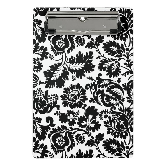 Mini Porte-bloc Modèle floral vénitien noir et blanc de William Mo (Devant)