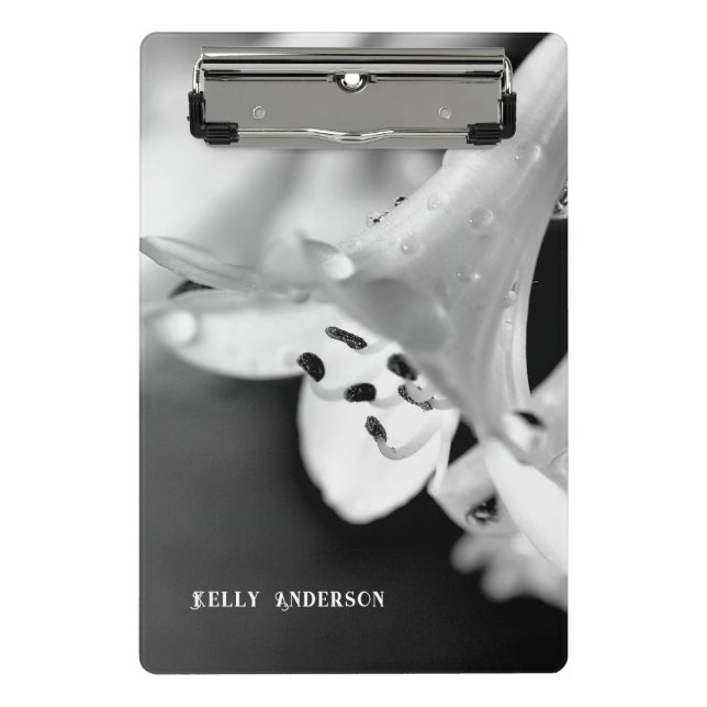 Mini Porte-bloc Modern Minimalist Black & White Flower with ursign (Devant)