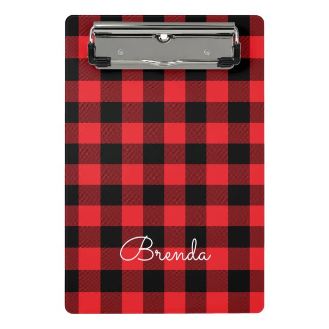Mini Porte-bloc Modern Red and Black Buffalo Check (Devant)