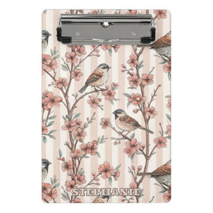 Mini Porte-bloc Moineau asiatique Cerisier Fleurs Pêcher Rayures