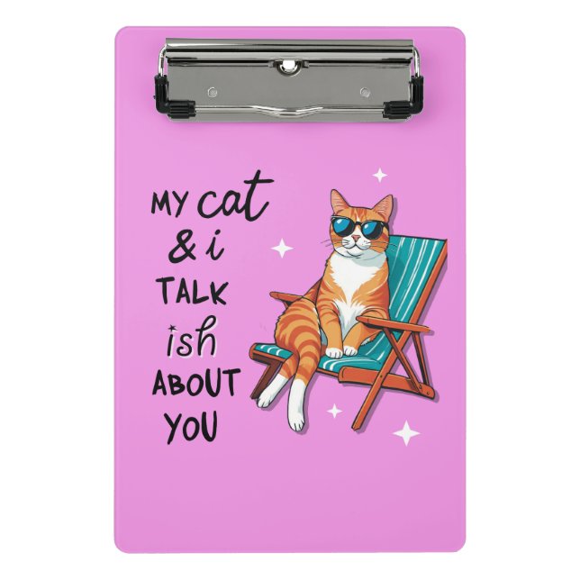 Mini Porte-bloc Mon chat et moi discutons un peu de vous (Devant)