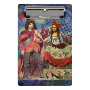 Mini Porte-bloc Mona Lisa Romantique Drôle Coloré Travail d'art