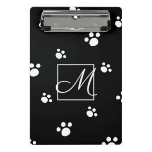 Mini Porte-bloc Monogramme  Black & White Cute Puppy Dog Empreinte