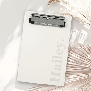 Mini Porte-bloc Monogramme Classic Élégant Minimal Ivory Blanc Nom