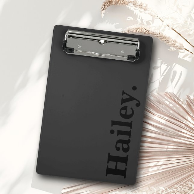 Mini Porte-bloc Monogramme Classic Élégant Minimal Nom noir (Créateur téléchargé)