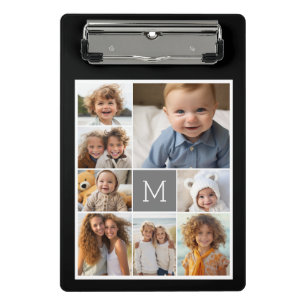 Mini Porte-bloc Monogramme classique en collage photo noir et gris