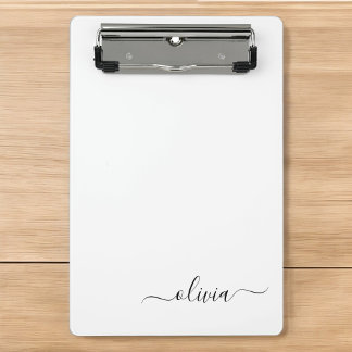 Mini Porte-bloc Monogramme de nom féminin écriture moderne noir bl