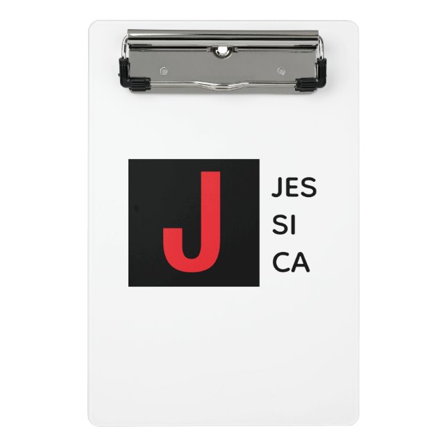 Mini Porte-bloc Monogramme de nom professionnel élégant moderne (Devant)