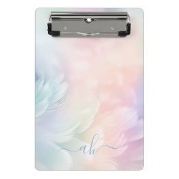 Mini Porte-bloc Monogramme Élégant de Fille aux Plumes de Arc-en-c