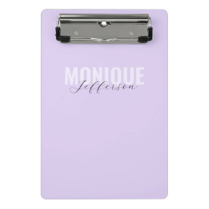 Mini Porte-bloc Monogramme élégant Nom moderne Lilac Lavender