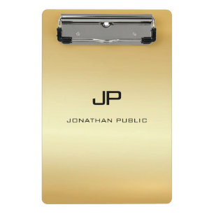 Mini Porte-bloc Monogramme moderne Elégant Faux Gold personnalisé