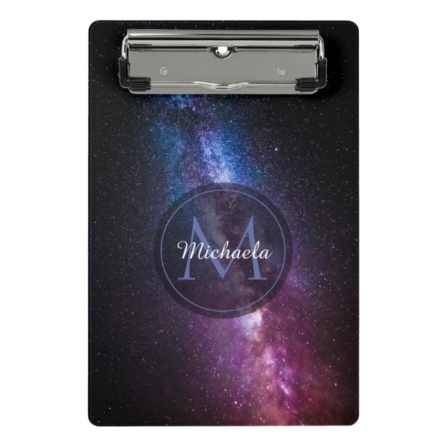 Mini Porte-bloc Monogramme personnalisable à voie lactée (Devant)