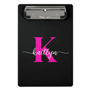 Mini Porte-bloc Monogramme Rose Chaude Noir