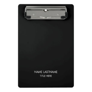 Mini Porte-bloc Monographie de texte de nom personnalisé noir min