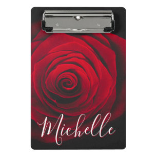 Mini Porte-bloc Monographie personnalisée rose rouge photo vintage