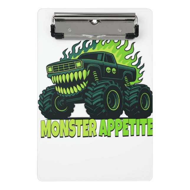 Mini Porte-bloc Monstre Camion Horreur Flamme (Devant)