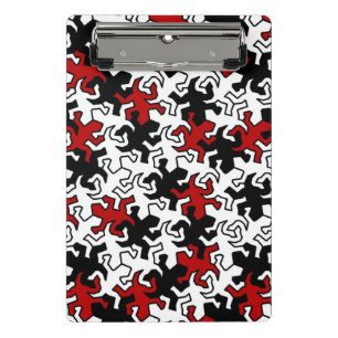 Mini Porte-bloc Mosaic Miroir Motif Geckos - rouge noir blanc
