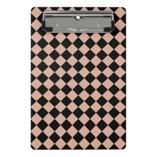 Mini Porte-bloc Motif à carreaux diamant rose et noir 