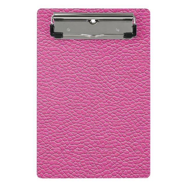 Mini Porte-bloc Motif à effet de cuir rose (Devant)